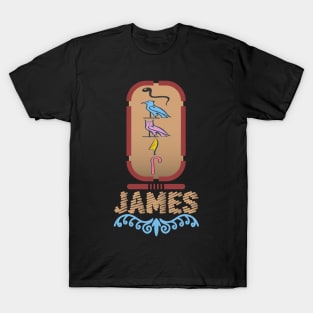 JAMES-American names in hieroglyphic letters-James, name in a Pharaonic Khartouch-Hieroglyphic pharaonic names T-Shirt